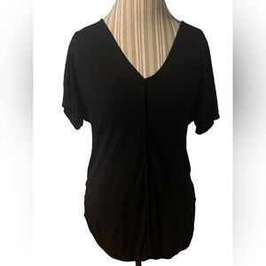 Joan Vass Studio size small black dressy v necked t shirt excellent condition